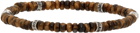 Salvatore Ferragamo Brown Tiger's Eye Bracelet