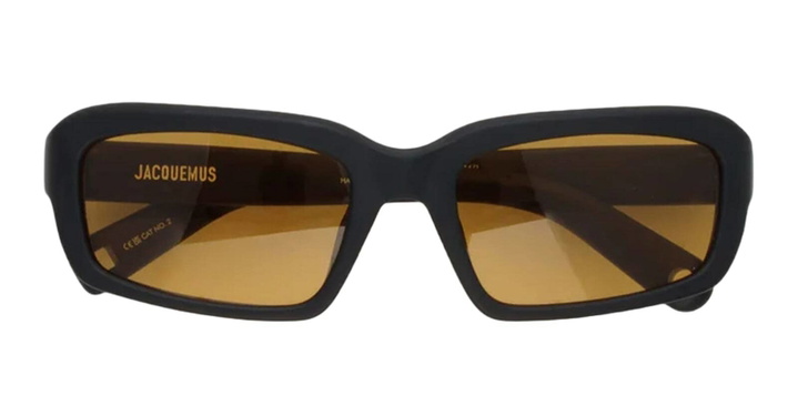 Photo: Jacquemus Marino - Matte Black / Amber Lens Sunglasses