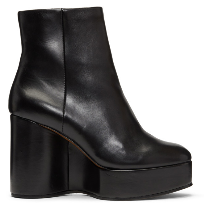 Clergerie Black Belen Wedge Ankle Boots Clergerie