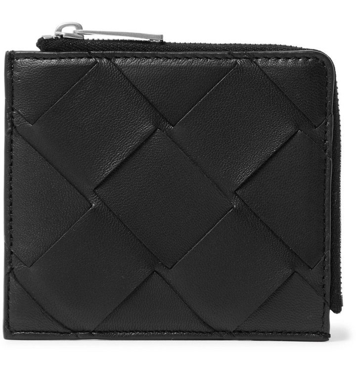 Photo: Bottega Veneta - Intrecciato Leather Zip-Around Wallet - Black