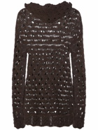 BLUMARINE - Cotton Blend Open Knit Hoodie