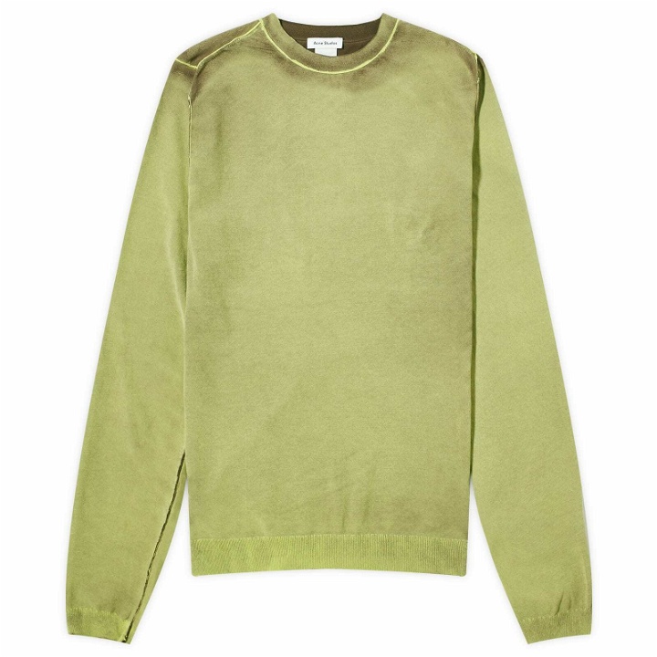 Photo: Acne Studios Women's Fitted Logo Knit Top in Lime Green