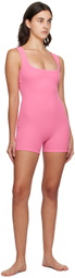 SKIMS Pink Cotton Rib Onesie Jumpsuit
