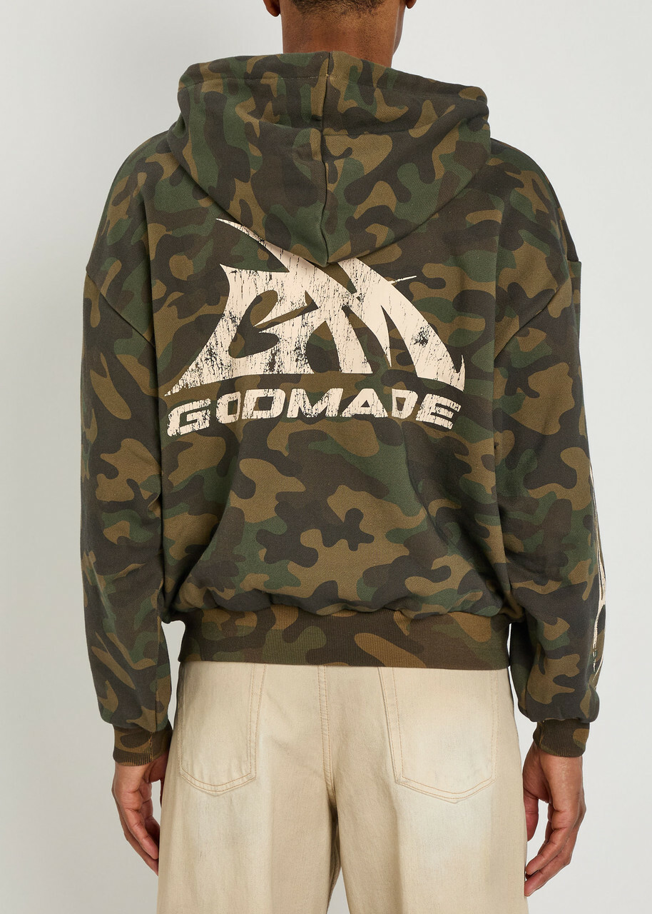 God Made Military Camouflage Hooded Cotton Sweatshirt Multicoloured 1