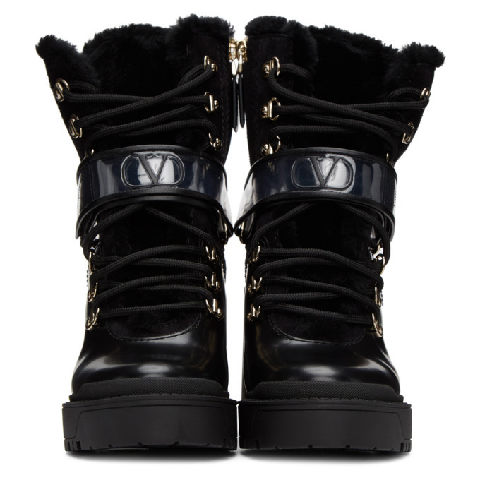 Shearling heeled hot sale boots