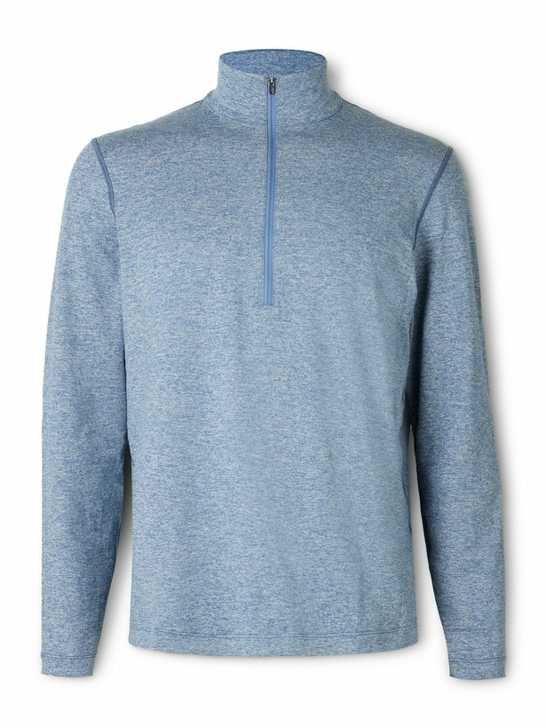 Photo: Lululemon - Slim-Fit Stretch Recycled-Jersey Half-Zip Top - Blue