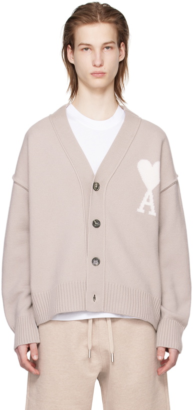 Photo: AMI Paris Beige Ami de Cœur Cardigan