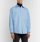 Balenciaga - Logo-Apppliquéd Cotton-Poplin Shirt - Blue