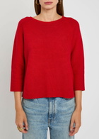 Weekend Max Mara Addotto Knitted Cotton Jumper Red