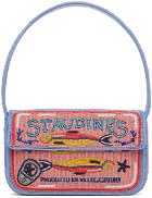 Staud Pink & Blue Tommy Beaded Bag