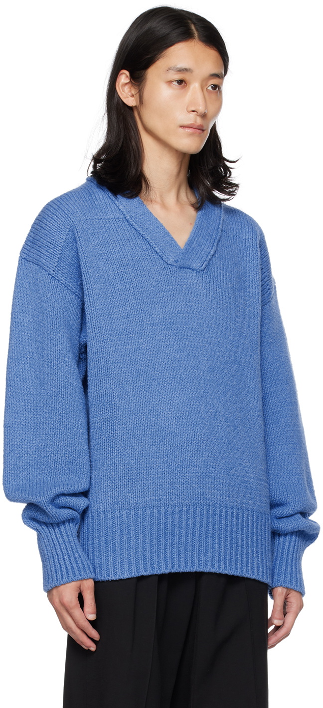 Jil Sander Blue Rib Sweater