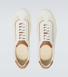 Brunello Cucinelli Leather-trimmed suede sneakers