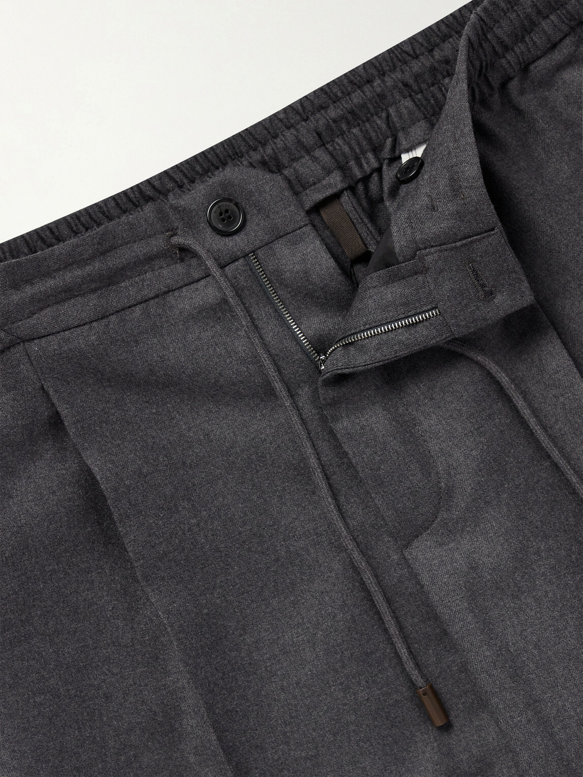 Slowear - Tapered Pleated Virgin Wool Trousers - Gray