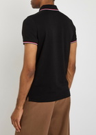 Moncler Logo-appliquéd Piqué Cotton Polo Shirt Black