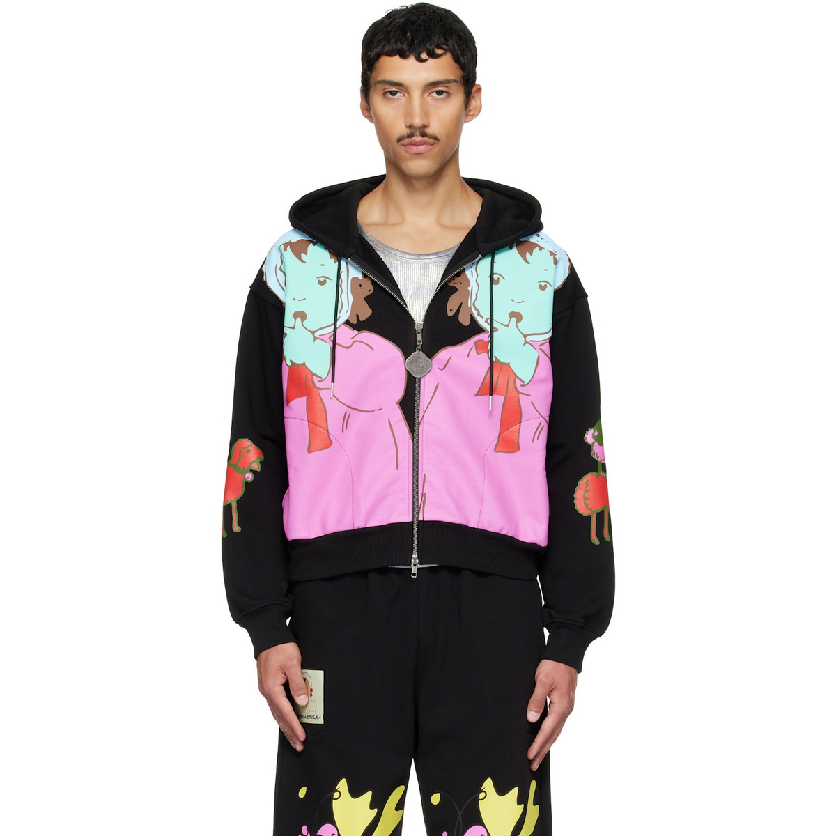 Chopova Lowena Black Double Woody Baby Zip Hoodie