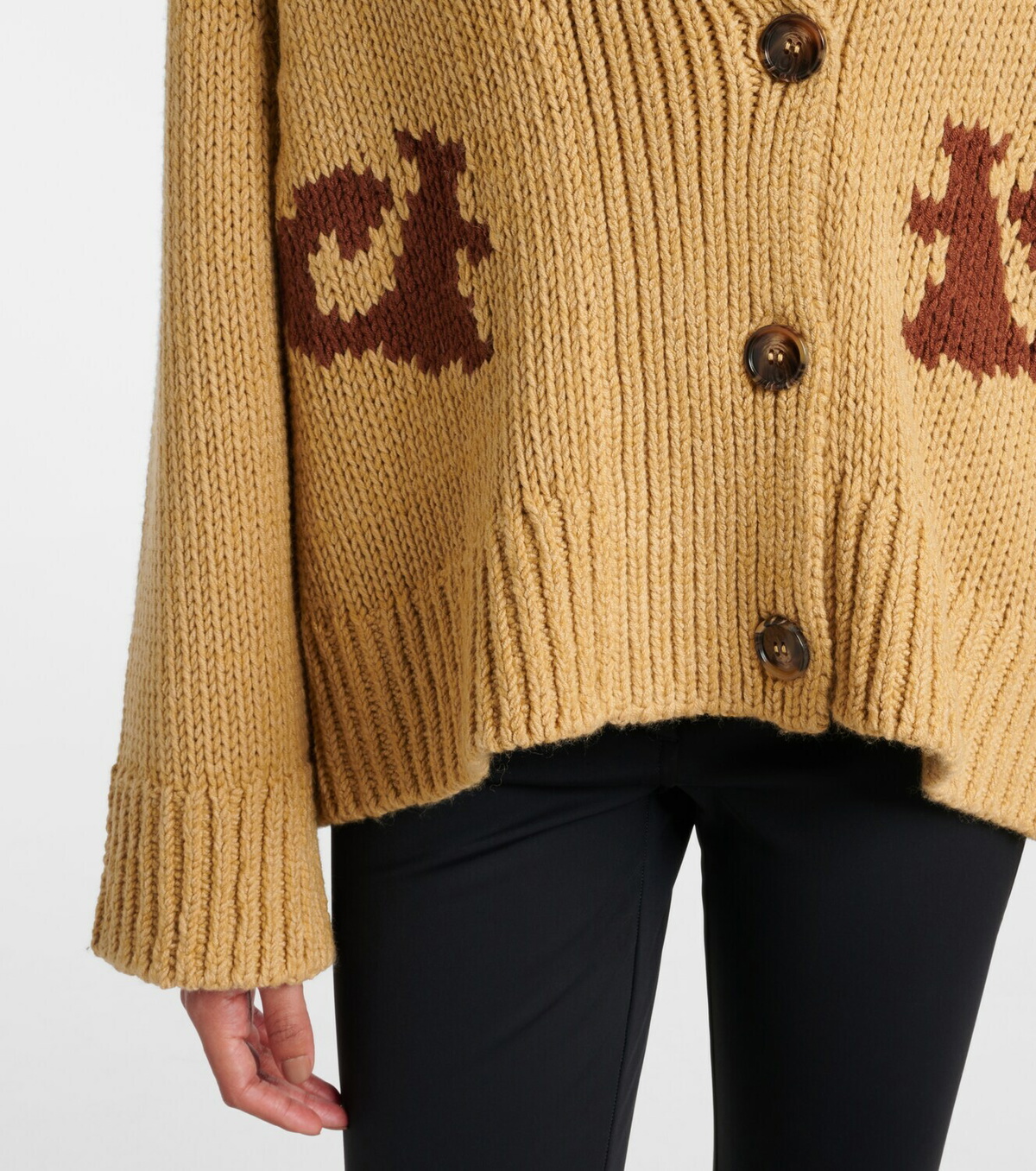 Goldbergh Nora intarsia wool-blend cardigan