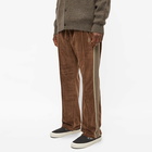 Needles Men's Velour Narrow Track Pant in Brown