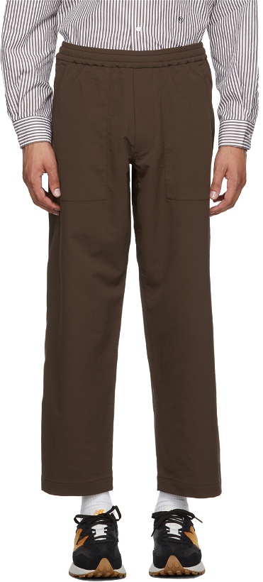 Photo: Nanamica Brown Technical Wide Easy Trousers