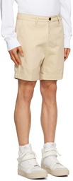 AMI Paris Beige Rolled Shorts