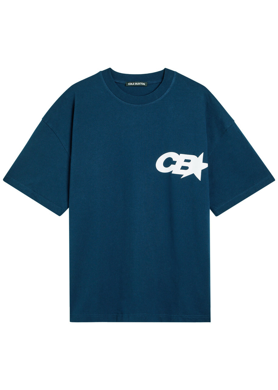 Cole Buxton Star Racing Logo-print Cotton T-shirt Navy