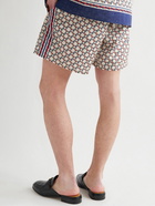 GUCCI - Straight-Leg Logo-Print Shell Shorts - Neutrals