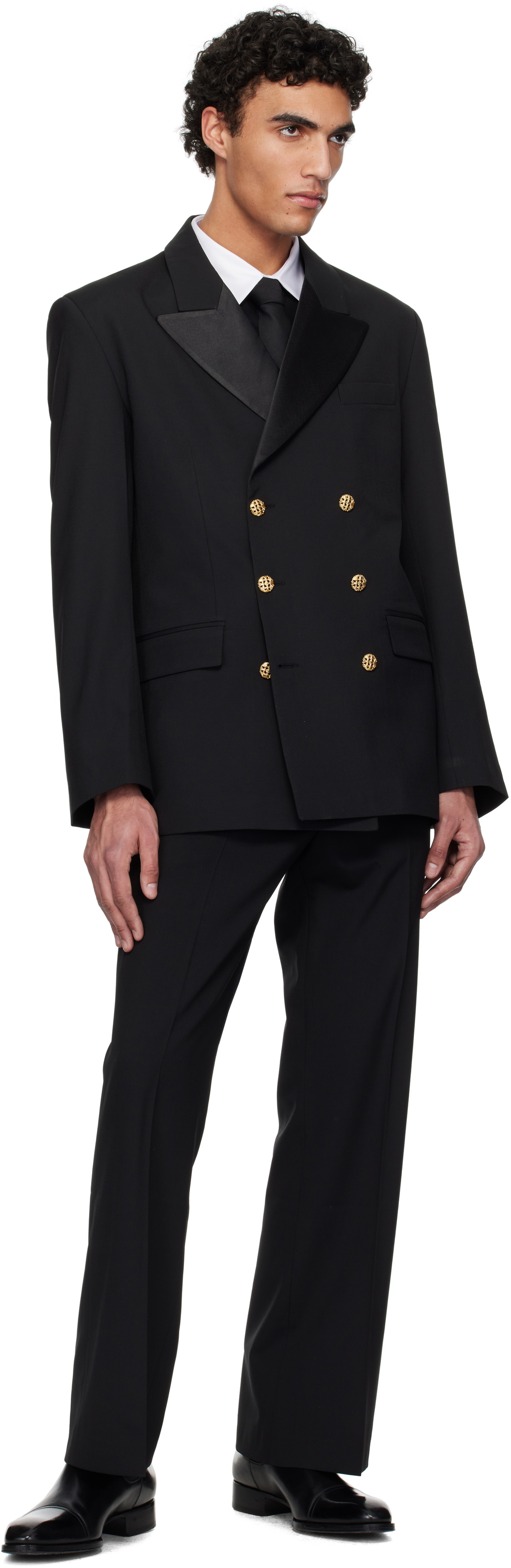 Ernest W. Baker Black Gothic Double-Breasted Blazer