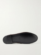 SAINT LAURENT - Le Loafer Monogram Logo-Appliquéd Leather Loafers - Brown