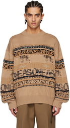 sacai Beige Jacquard Sweater