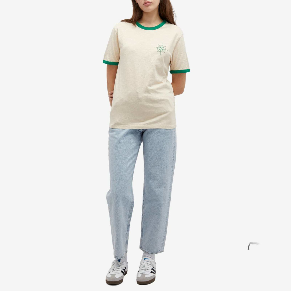 Levi's END. x Levis Ringer T-Shirt 'Mount Rambler' in Ecru/Green