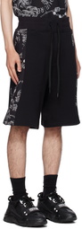 Versace Jeans Couture Black Chain Sweat Shorts