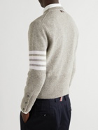 Thom Browne - Striped Mélange Wool Sweater - Gray