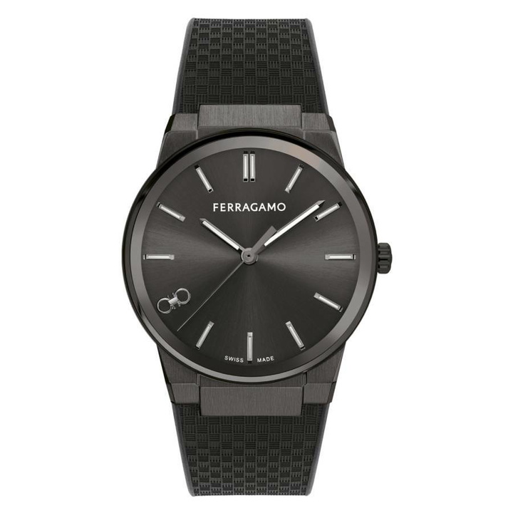 Photo: Ferragamo Infinity Sapphire Quartz Black Dial Mens Watch SFST00224