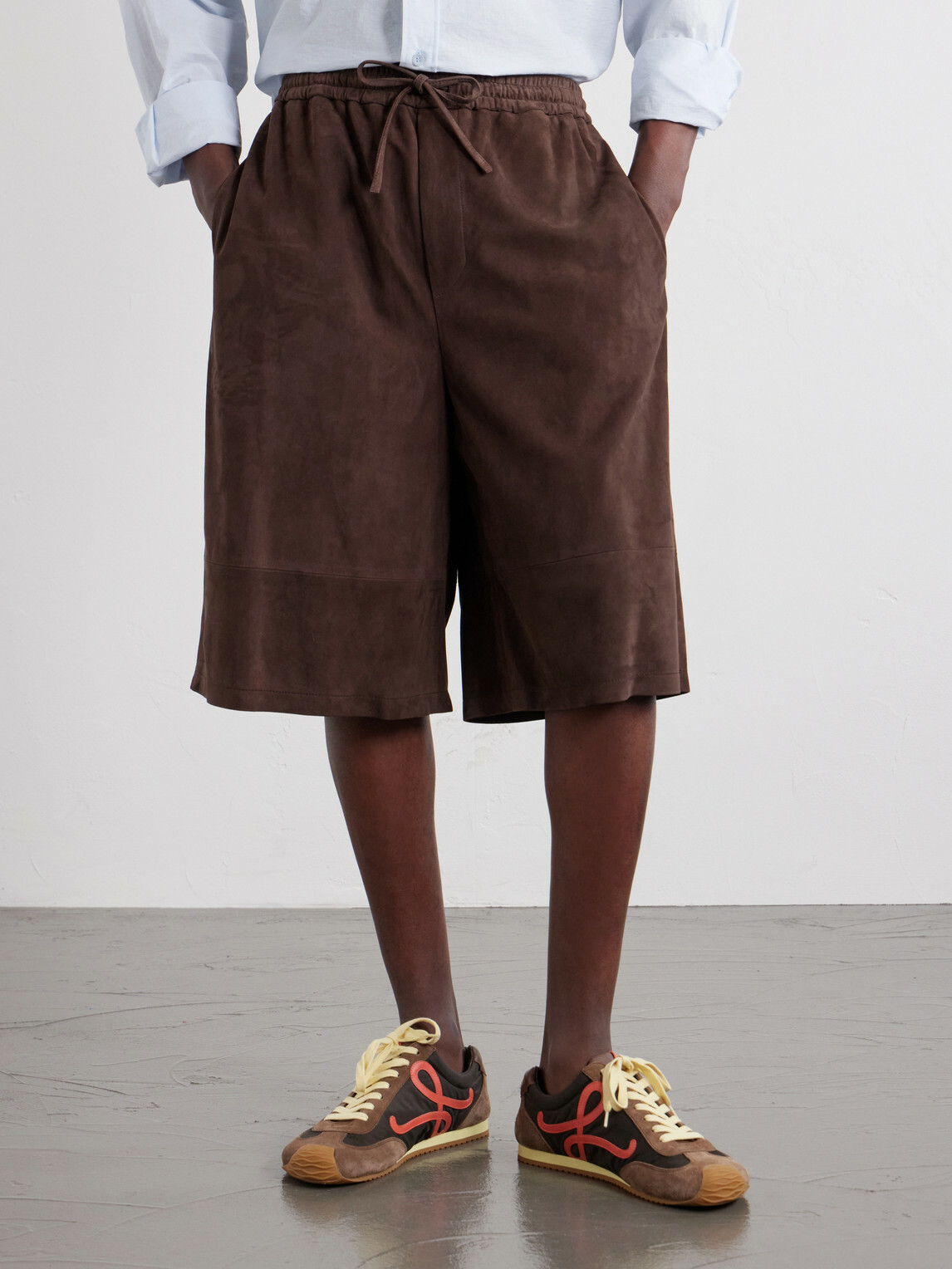 LOEWE - Paula's Ibiza Suede Casual Shorts - Brown