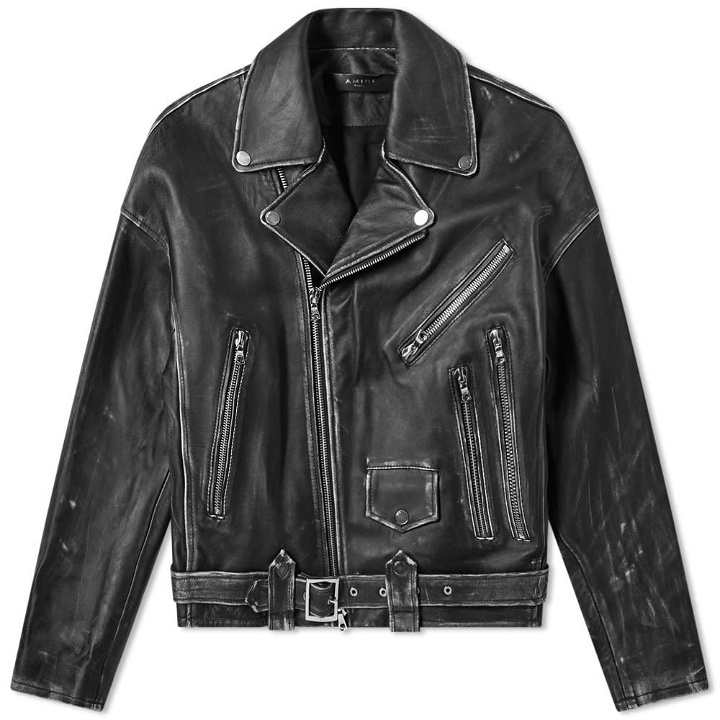 Photo: AMIRI Leather Oversized Biker Jacket Black