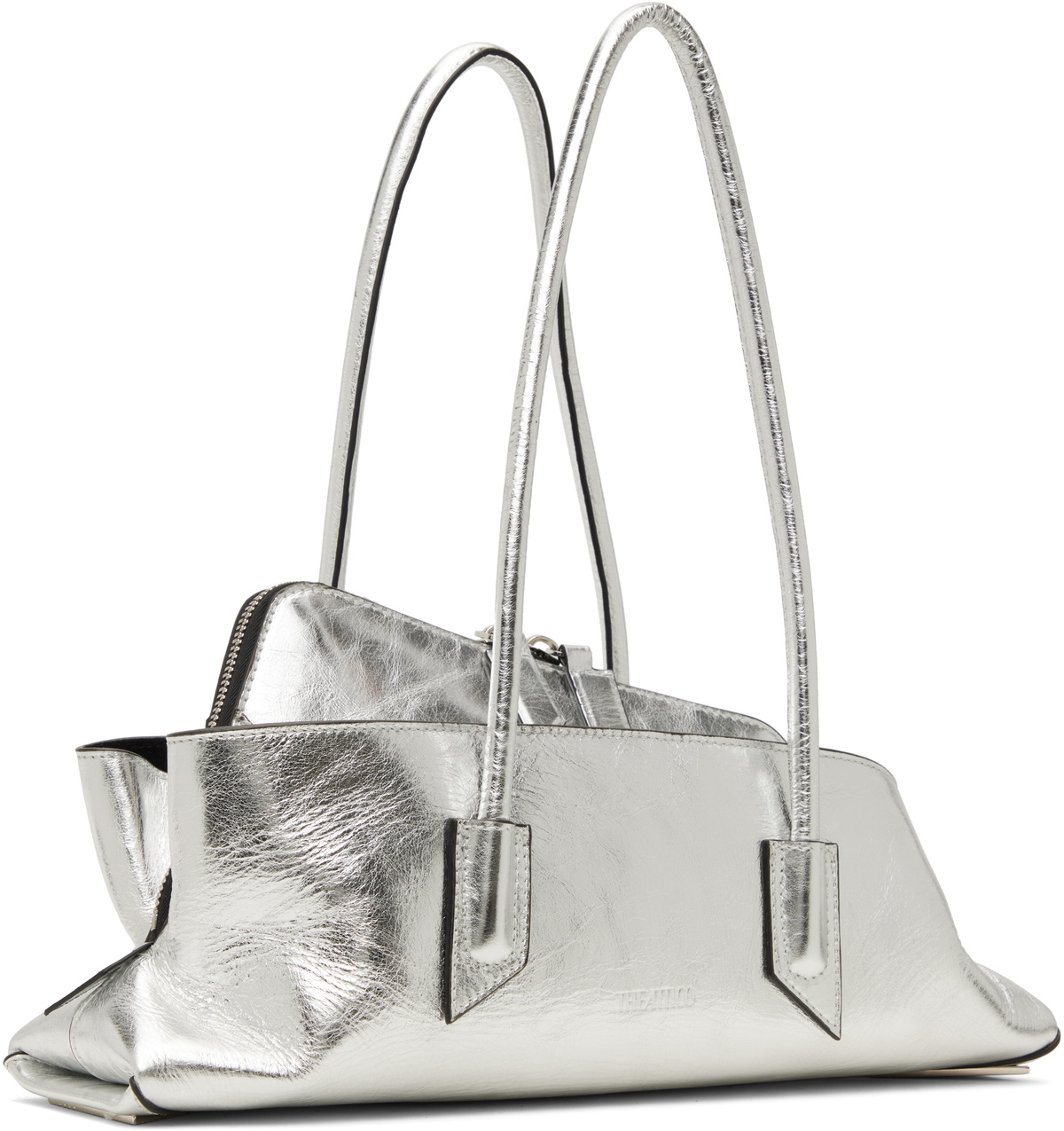 The Attico Silver 'La Passeggiata' Small Top Handle Bag