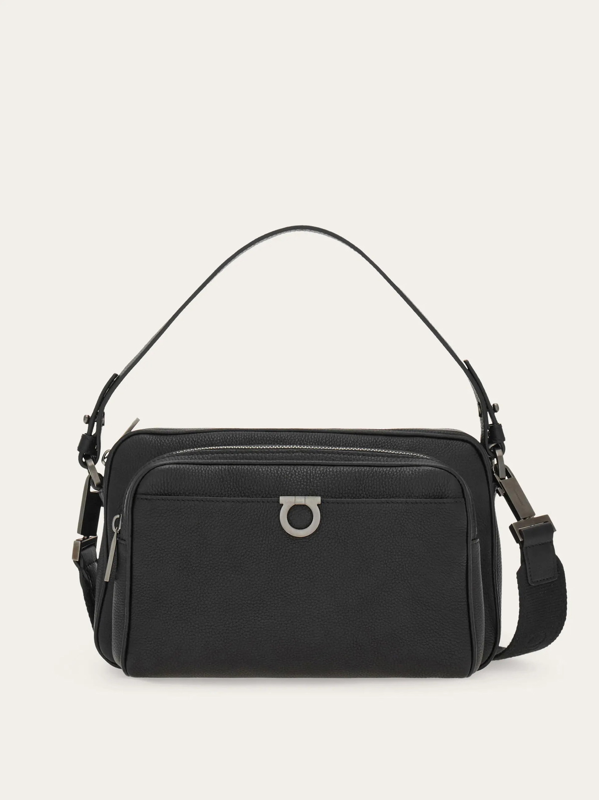 Ferragamo Mens Gancini shoulder bag in Black