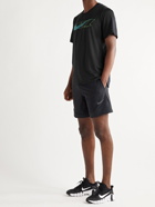 Nike Training - Sport Clash Logo-Print Perforated Stretch-Jersey and Mesh T-Shirt - Black