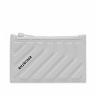 Balenciaga Men's Car Zip Leather Card Holder in White