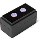 Alice Made This - Bayley Gold-Tone Prussian Patina Cufflinks - Purple