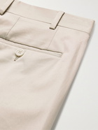 Canali - Slim-Fit Cotton-Blend Twill Suit Trousers - Neutrals