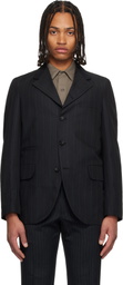 Comme des Garçons Homme Deux Black Dobby Stripe Blazer