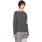 Thom Browne Grey 4-Bar Stitch Sweater