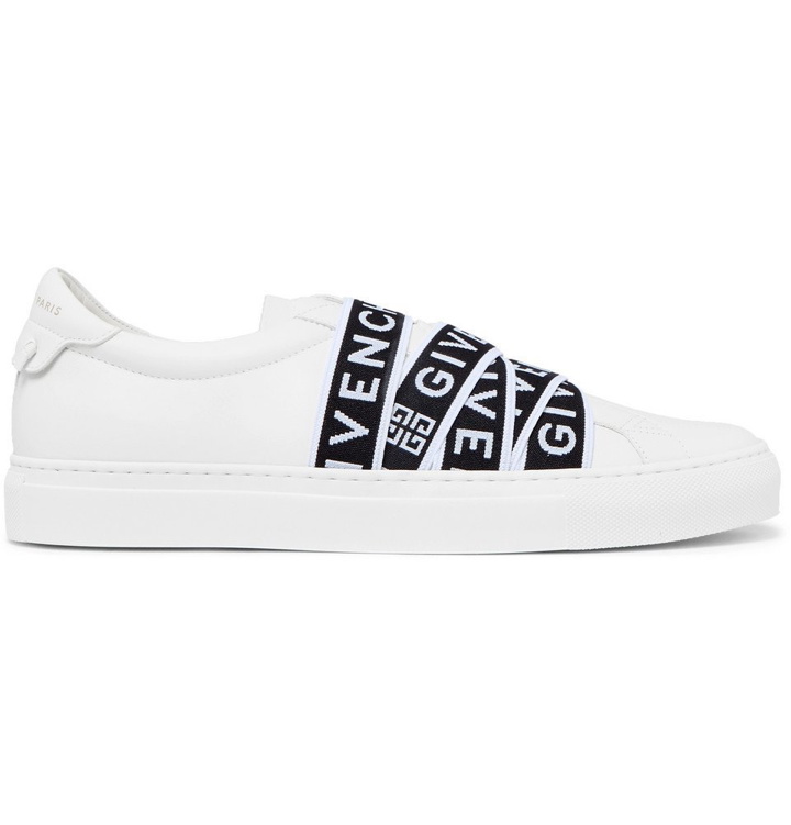 Photo: Givenchy - Urban Street Logo-Jacquard Leather Slip-On Sneakers - White