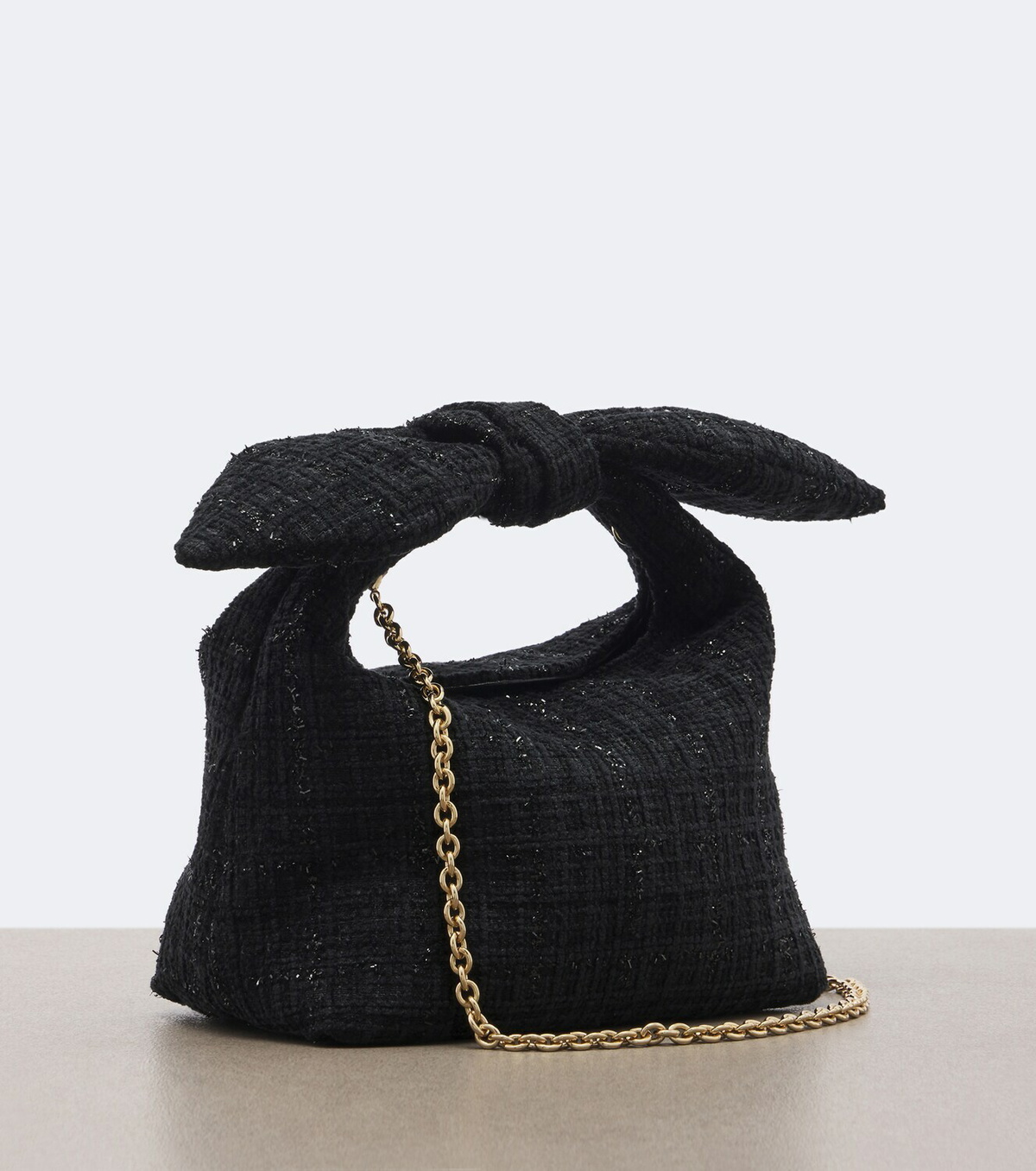 Aquazzura Bow Tie Mini tweed top-handle bag