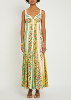 Farm Rio Striped Linen-blend Maxi Dress Multicoloured