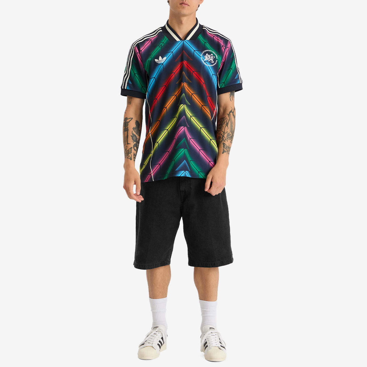 Adidas x Glastonbury Festival Football Jersey Top in Multi