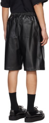 UNDERCOVER Black Drawstrings Faux-Leather Shorts