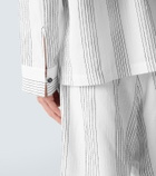 Commas Kantha striped cotton overshirt