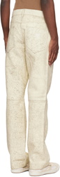 GUESS USA Off-White Crackle Leather Pants