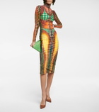 jean paul gaultier brown dots midi dress Jean Paul Gaultier Brown Dots Midi Dress in Black